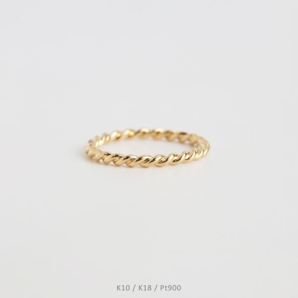 ツイスト リング イエローゴールド 指輪 スパイラル レディース K10 K18 Pt900 プラチ...