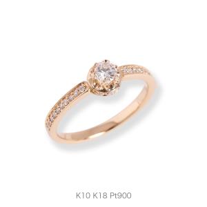 ダイヤモンド クラウン リング 指輪 王冠 レディース K10 K18 Pt900 ゴールド プラチナ ギフト プレゼント  Amulet Ring