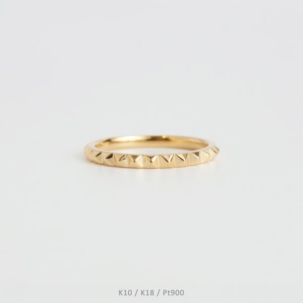 リング 指輪 スタッズ レディース K10 K18 Pt900 イエローゴールド プラチナ サイズ ...