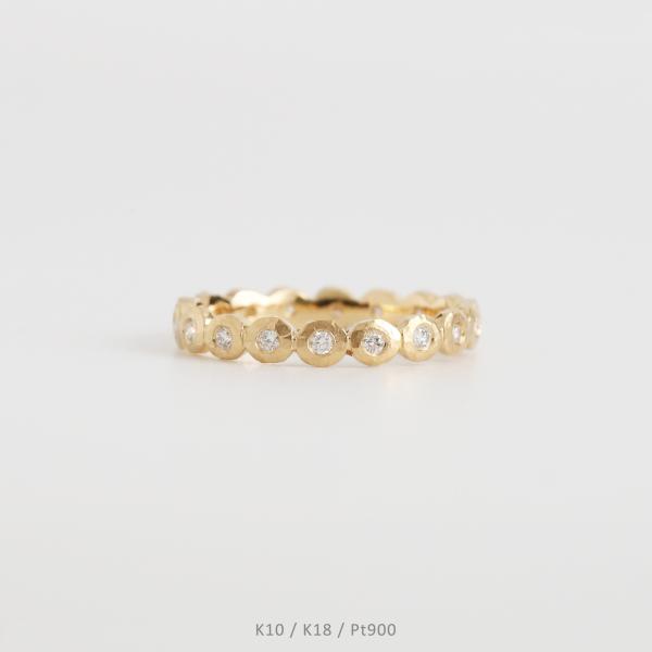 フルエタニティリング 指輪 つち目 ダイヤモンド レディース K10 K18 Pt900 イエローゴ...