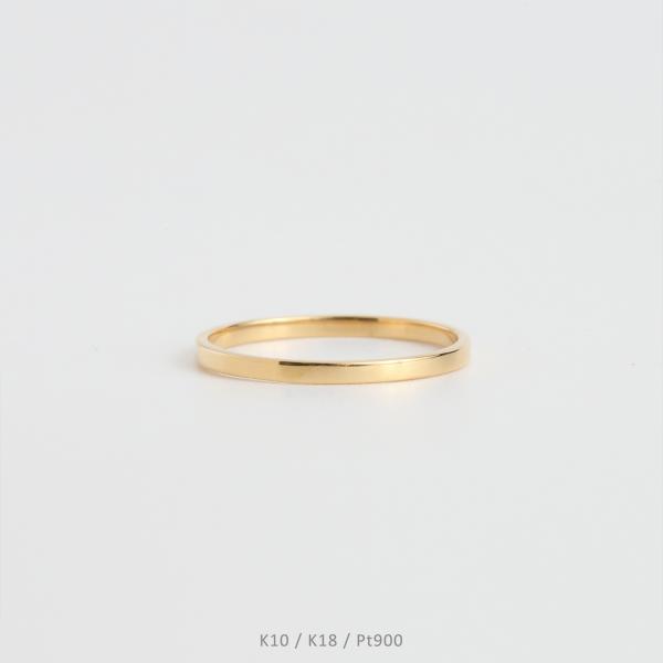 平打ち リング 指輪 ゴールド レディース K10 K18 Pt900 プラチナ 地金 シンプル 細...