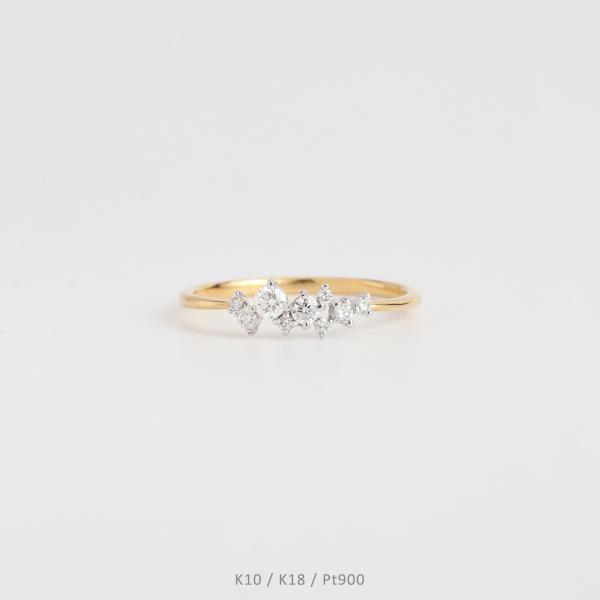 ダイヤモンド コンビカラー リング 指輪 コンビリング レディース k18 k10 pt900 雨 ...