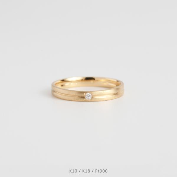 一粒 ダイヤモンド リング 指輪 レディース K10 K18 Pt900 ゴールド プラチナ 平打ち...