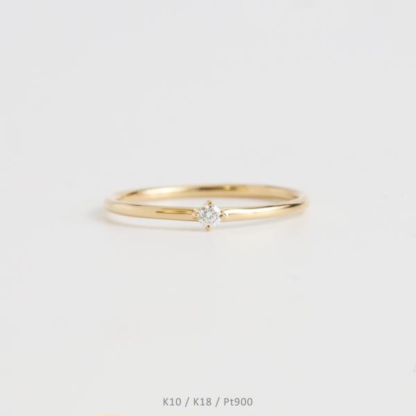 一粒 ダイヤモンド リング 指輪 レディース ゴールド k10 K18 Pt900 細身 華奢 ギフ...