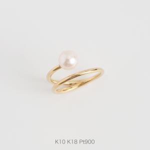 一粒 淡水パール リング 指輪 レディース ゴールド K10 K18 Pt900 ギフト プレゼント  Drip Ring Pearl｜avaron