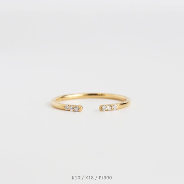 ダイヤモンド オープンリング 指輪 レディース フォークリング K10 K18 Pt900 ゴールド...