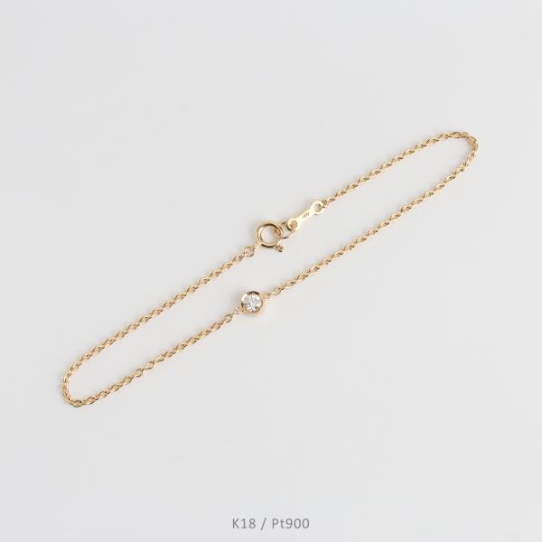 一粒 ダイヤモンド ブレスレット ゴールド プラチナ k18 pt900 シンプル ギフト プレゼン...