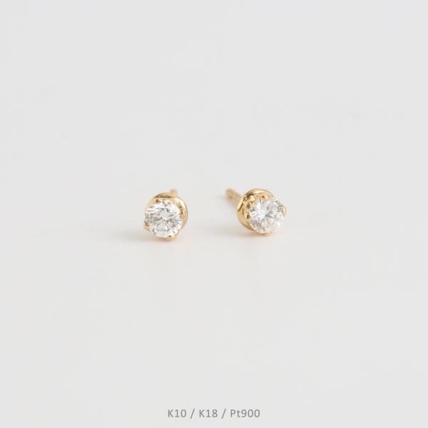 一粒 ダイヤモンド ピアス レディース 一粒ダイヤ K10 K18 Pt900 ゴールド プラチナ ...