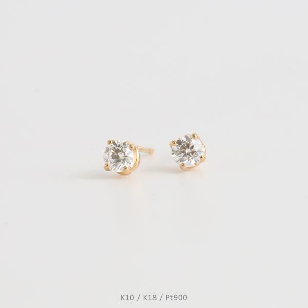 一粒 ダイヤモンド ピアス レディース 一粒ダイヤ K10 K18 Pt900 ゴールド プラチナ ...