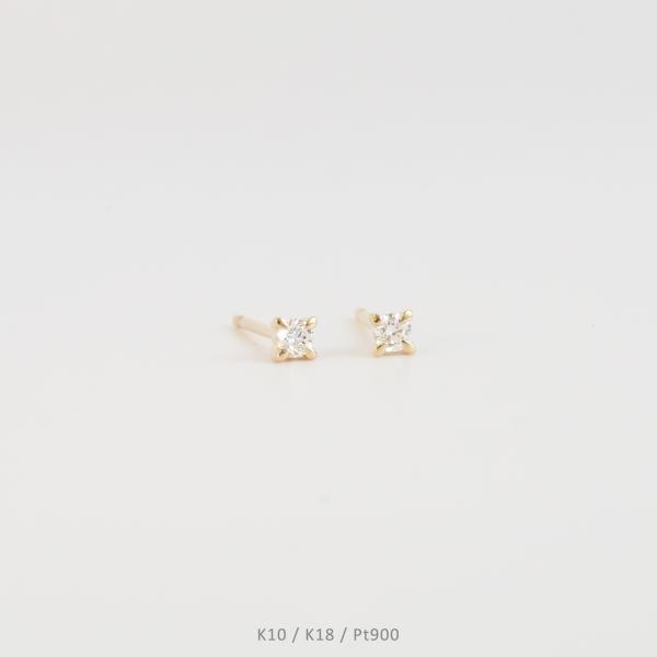 一粒 ダイヤモンド 星 ピアス レディース 一粒ダイヤ K10 K18 Pt900 ゴールド プラチ...