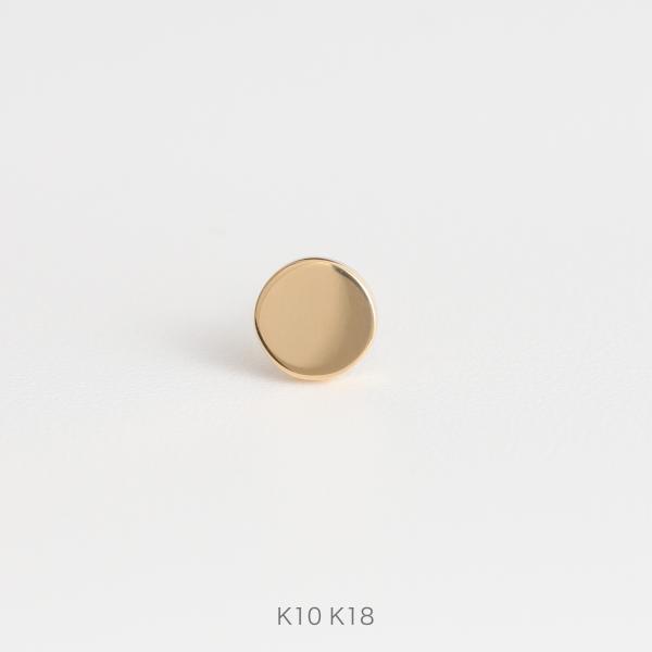 ラウンド プレート ピアス レディース 18金 k18 18k 10金 k10 10k Pt900 ...