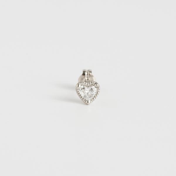 一粒 ハートシェイプカット ダイヤモンド ピアス レディース Pt900 プラチナ 片耳 ギフト プ...