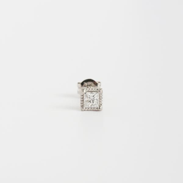 一粒 プリンセスカット ダイヤモンド ピアス レディース Pt900 プラチナ 片耳 ギフト プレゼ...