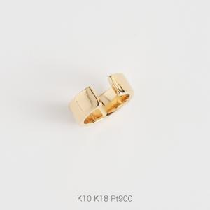 イヤーカフ ゴールド K10 K18 Pt900 地金 レディース シンプル 片耳 ギフト プレゼント  Wide Plate Ear Cuff｜avaron