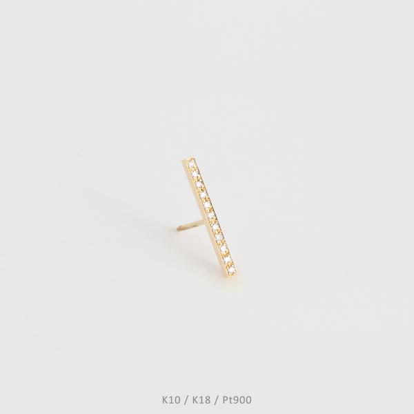ダイヤモンド バー ピアス レディース k18 k10 pt900 ゴールド 片耳 ギフト プレゼン...