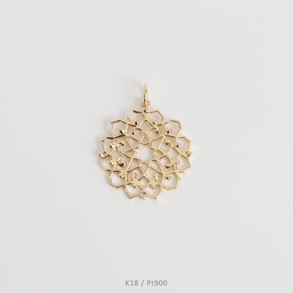 透かし柄 ペンダントトップ K18 Pt900 ゴールド プラチナ  Rudynore トップのみ