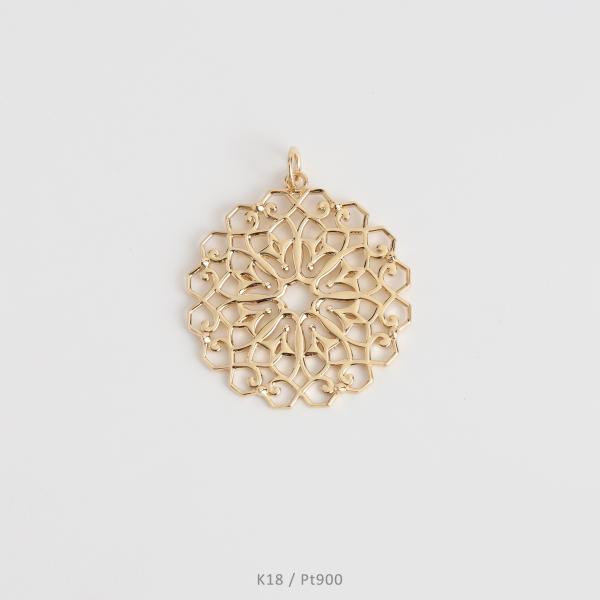 透かし柄 ペンダントトップ K18 Pt900 ゴールド プラチナ  Rudymoa トップのみ