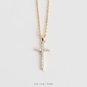 ダイヤモンド ドロップ ネックレス レディース K10 K18 Pt900 ゴールド