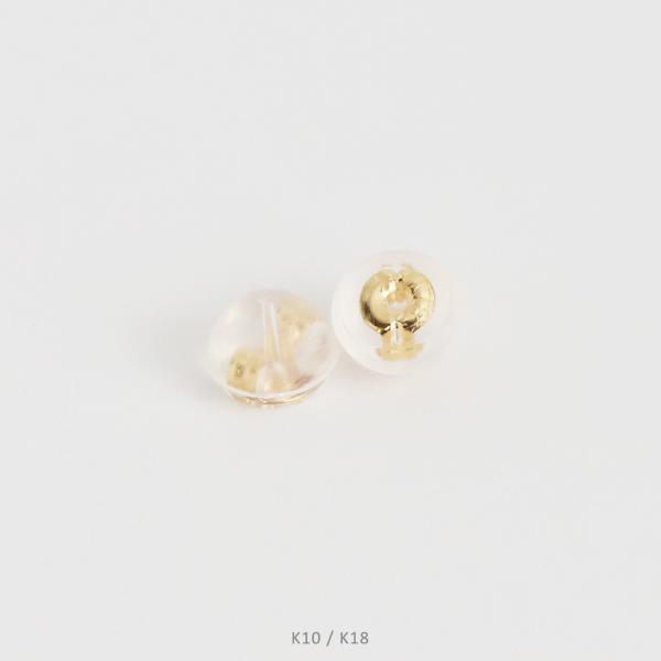シリコン付 ピアスキャッチ 0.7mmポスト用 1ペア 2個 k10 k18 ＊同時にジュエリーご注...