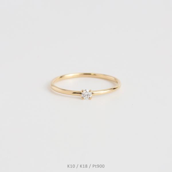 一粒 ダイヤモンド リング 指輪 レディース 一粒ダイヤ K10 K18 Pt900 ゴールド プラ...