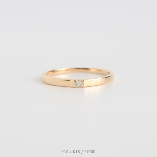 一粒 プリンセスカット ダイヤモンド リング 指輪 レディース K10 K18 Pt900 ゴールド...