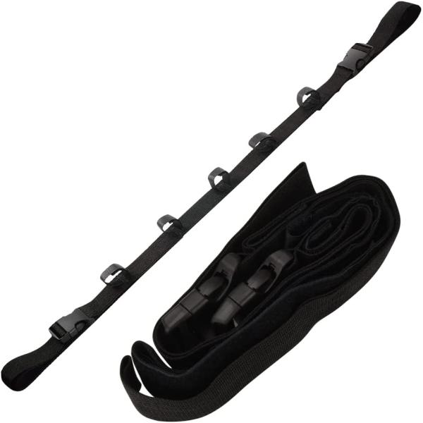 ロッドホルダー 車用 簡単取り付け コンパクト バックル仕様 ベルトタイプ 釣り竿収納 長さ調節可能