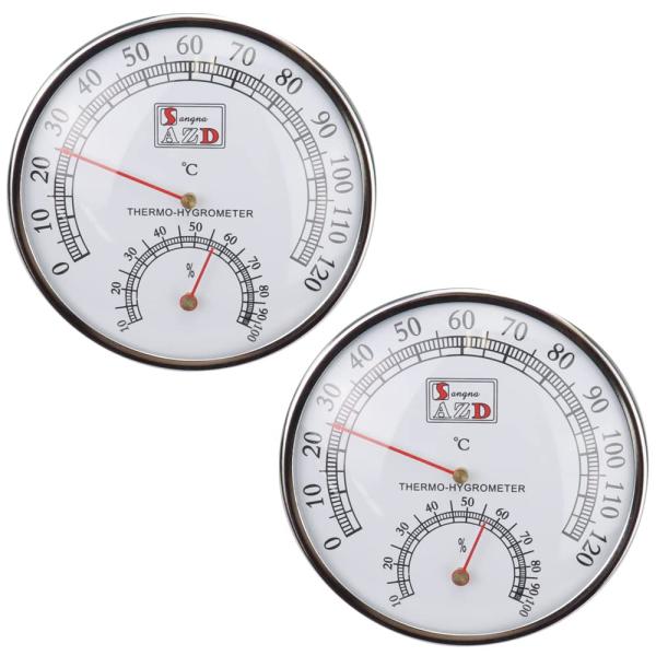 サウナ 温湿度計 温度計 湿度計 壁掛け 自立式 アナログタイプ 電池不要 防水 お風呂 温泉 2個...