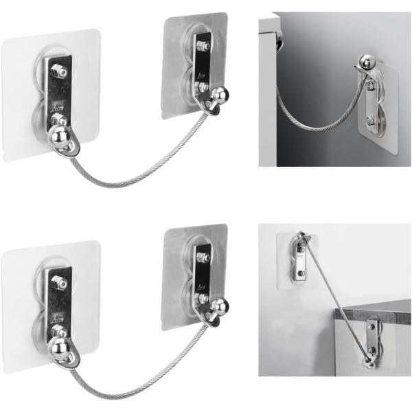 耐震ベルト ストッパー 転倒防止 地震対策 家具 冷蔵庫 棚 粘着テープ式 穴開け不要 シルバー 2...