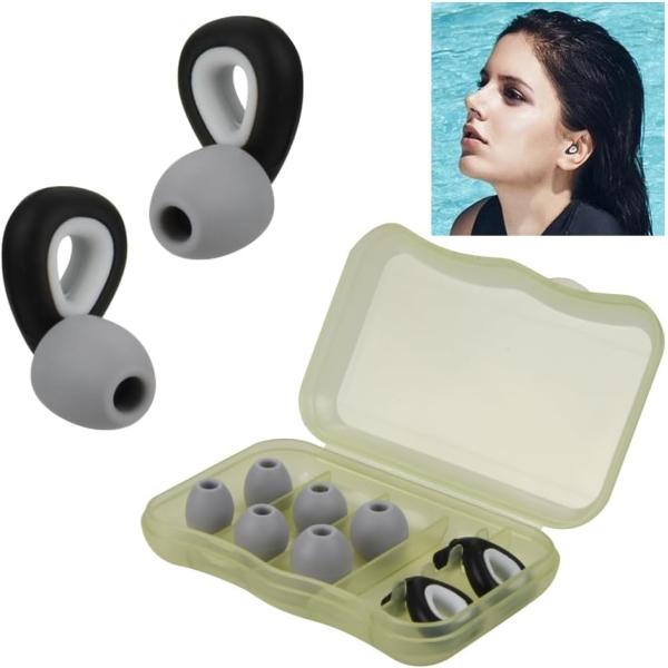 睡眠用 耳栓 3サイズセット 水洗い可能 騒音軽減 柔らかい ループ型 持ち運び 旅行 読書 収納ケ...