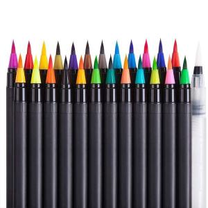 送料無料 筆ペン カラー筆ペン 24色セット 水彩ペン 筆ペンカラー 水彩毛筆 水性筆ペン カラーペン 絵描き 塗り絵用 ABG-21｜avenir7