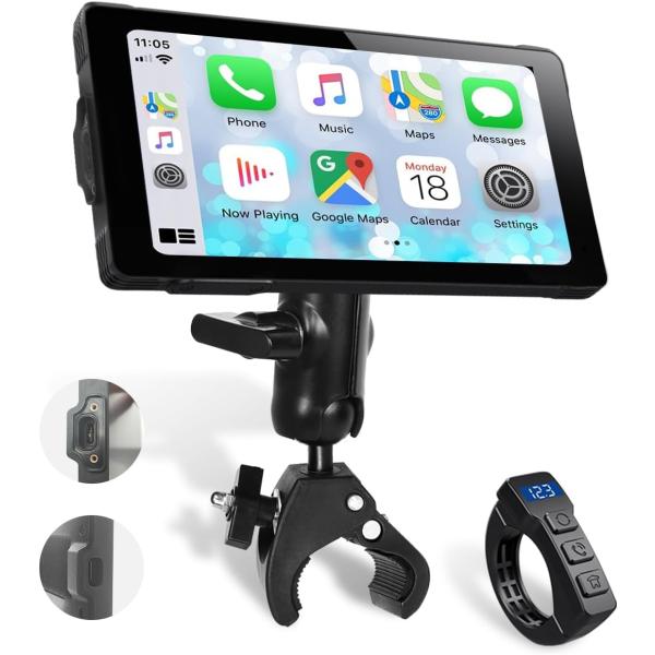 バイク用 スマートモニター バイク ナビ ディスプレイ 超薄型 USB給電可能 自動輝度調整 Car...