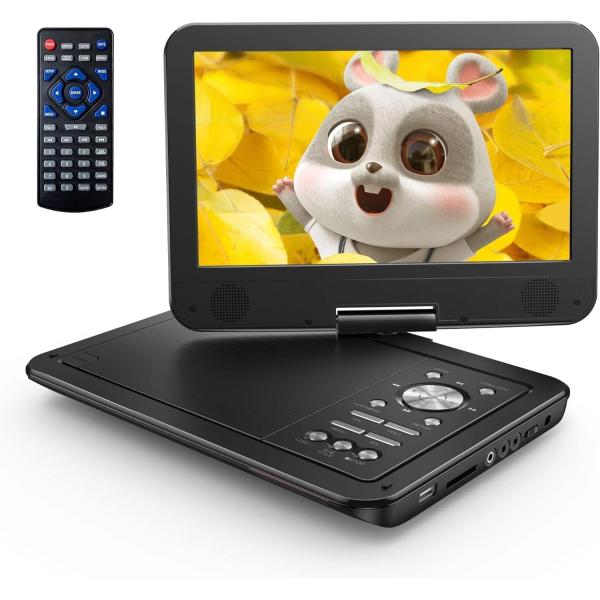 ポータブルDVDプレーヤー 12.5インチ 10.5インチ LCD 4~6時間再生 充電式バッテリー...