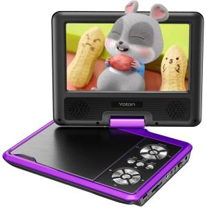 ポータブル DVDプレーヤー 7.5インチ 回転ディスプレイ搭載 車載 バッテリー内蔵 4〜6時間の連続使用が可能 ヘッドフォン端子 ADV-033 爆買