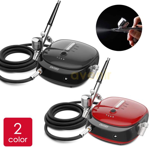 エアブラシ 充電式 エアブラシセット ミニコンプレッサー 充電式 1000ｍAh電池 AC電源アダプ...