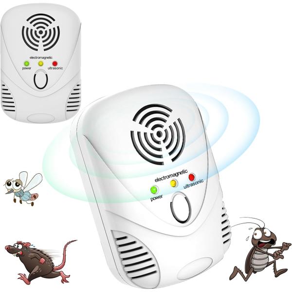 2個セット ネズミ 駆除 超音波ネズミ駆除器 ゴキブリ対策 虫除け 害虫駆除 超音波 コウモリ 撃退...