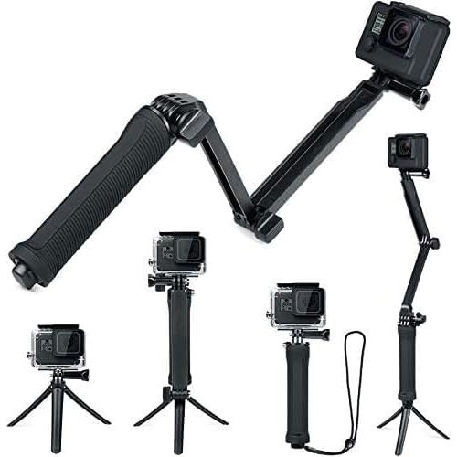 アクションカメラ用 三脚 ハンドグリップスタンド付き 3WAY GoPro 対応 3Way 自撮り棒...