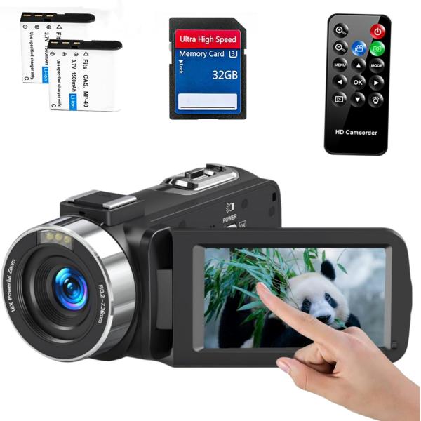 ビデオカメラ デジタルカメラ 4K30FPS 48MP 18Xデジタルズーム IRナイトビジョン付き...