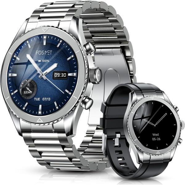 スマートウォッチ スポーツウォッチ Bluetooth通話 1.32インチAMOLED常時表示 腕時...