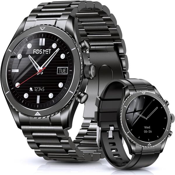 スマートウォッチ スポーツウォッチ Bluetooth通話 1.32インチAMOLED常時表示 腕時...