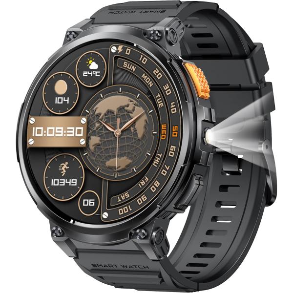 スマートウォッチ 1.85インチ超大画面 iPhone アンドロイド対応 smart watch B...