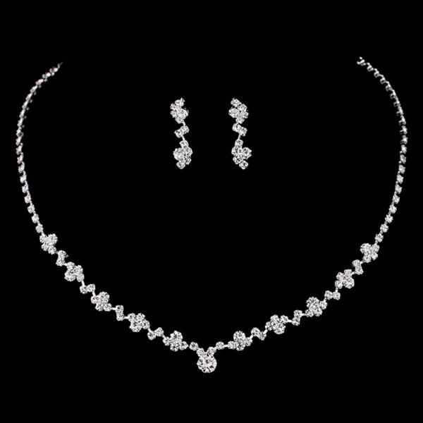 ネックレス ピアス 2点セット 結婚式 パーティー ビロード調保管袋付き