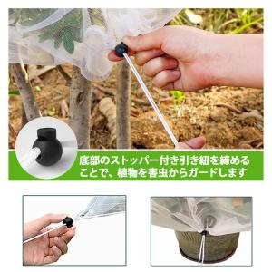 防虫ネット メッシュ巾着式 植物保護カバー 防...の詳細画像2