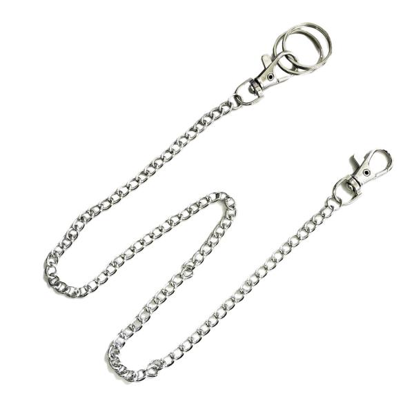 AVILMORE ウォレットチェーン 二重リング付き キーホルダー キーチェーン ニッケル カニカン...