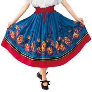 フォークダンス　スカート　プロバンス　フランス　ネイビー &模様　現地購入 フォークダンススカート プロヴァンス フランス現地購入 黄