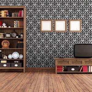 Wagic 30m巻 リメイクシート プレミアムウォールデコシートp Wa407ダマスク柄 シール式壁紙 住宅設備 シール式壁紙 プレミアムウォールデコシートp Wa407ダマスク柄 白黒 代引不可