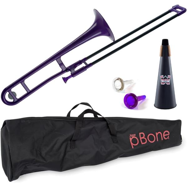 pInstruments PURPLE プラスチック製管楽器 テナートロンボーン ミュートバンドル ...