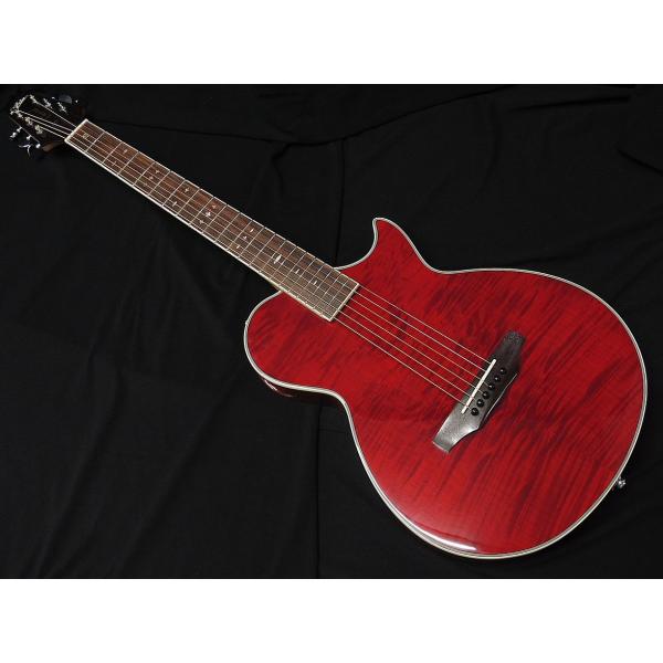 ARIA APE-100 SR 薄胴 エレアコ サイドサウンドホール シースルー レッド アコーステ...