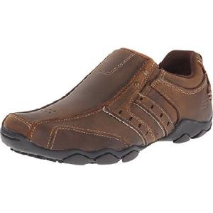 Skechers USA Men's Men's Relaxed Fit-Delson-Brewton Sneaker,7 EE - Wide,Dark Brown｜awa-market