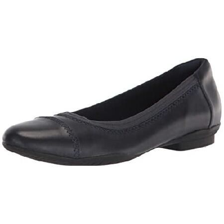 Clarks Sara Bay Ballet Flat, Navy Leather, 10 Medi...