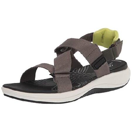 Clarks Mira Sun Flat Sandal, Dark Olive Textile, 1...